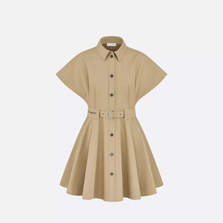 Christian Dior Short-Sleeved Trench Dress – Beige