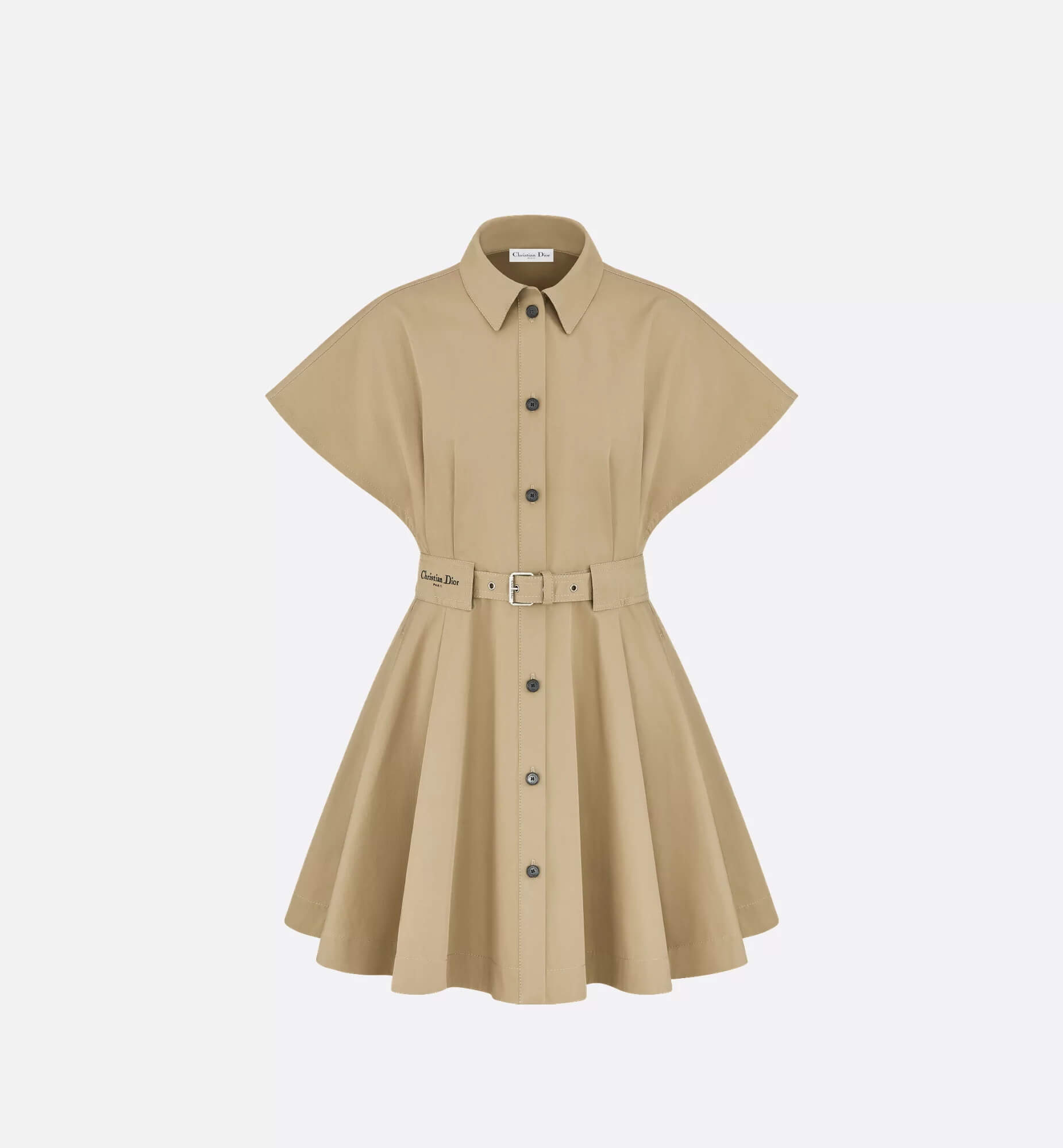 Christian Dior Short-Sleeved Trench Dress – Beige