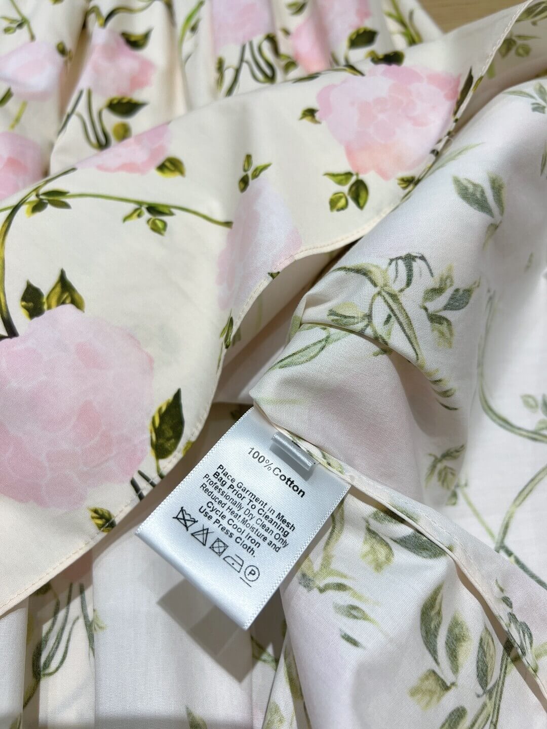 Dior Floral Print Tiered Midi Dress with Twisted Waist – Ivory/Pink/Green - Image 2