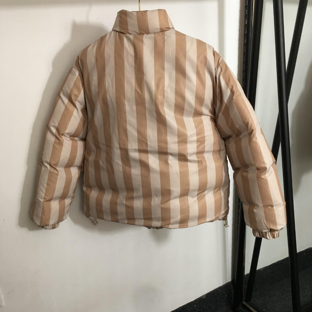 Fendi Apricot Coffee FF Logo Puffer Jacket — HolloL.adies - Image 5
