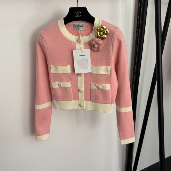 Chanel Knit Cardigan – Pink/Cream