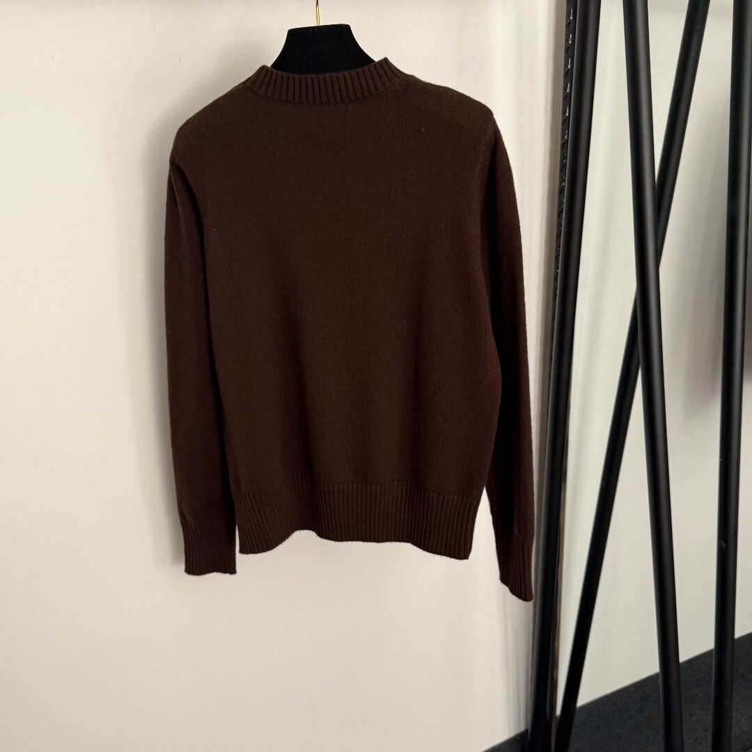 Prada Dark Coffee Milano Knit Sweater - Image 3