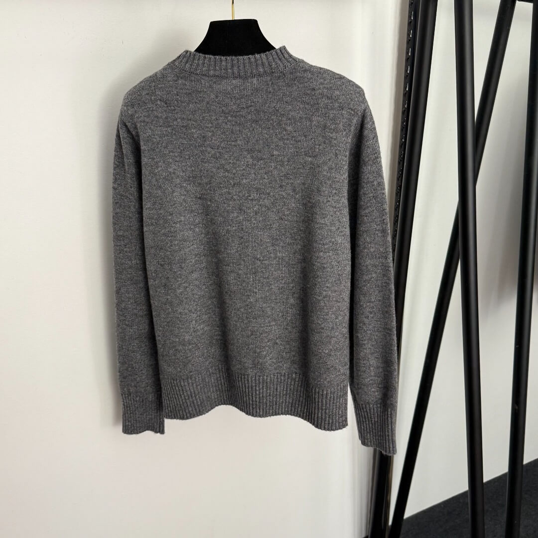 Prada Dark Coffee Milano Knit Sweater - Image 6