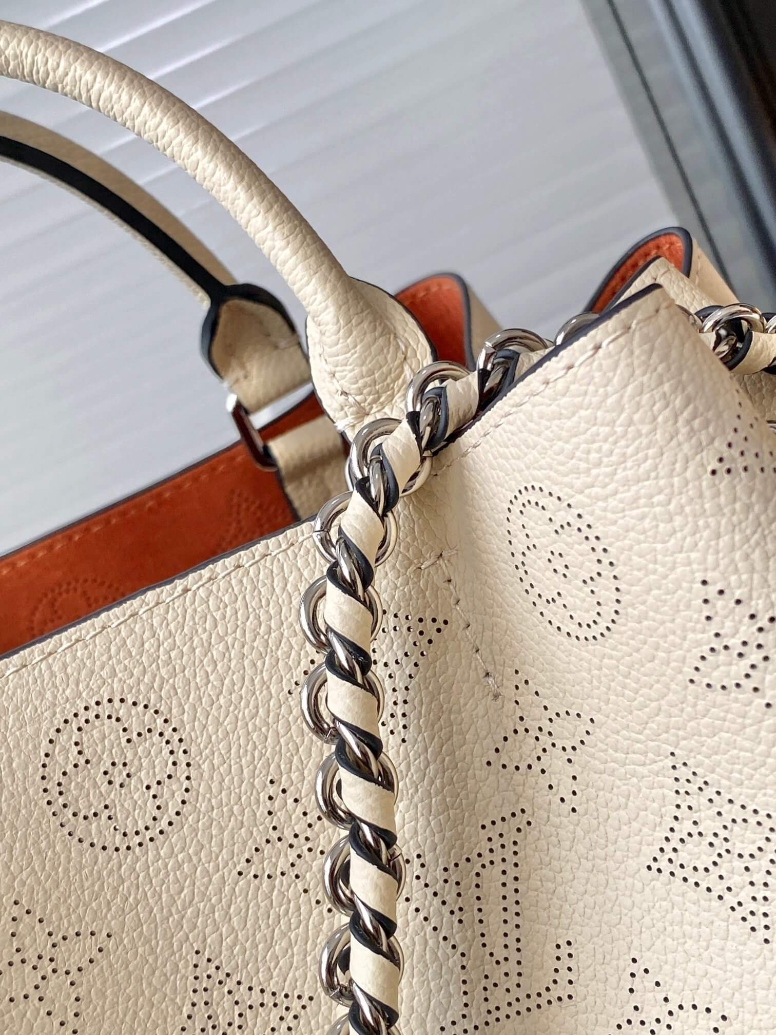 Louis Vuitton Bella Tote Bag in Galet Mahina Perforated Calfskin - Image 8