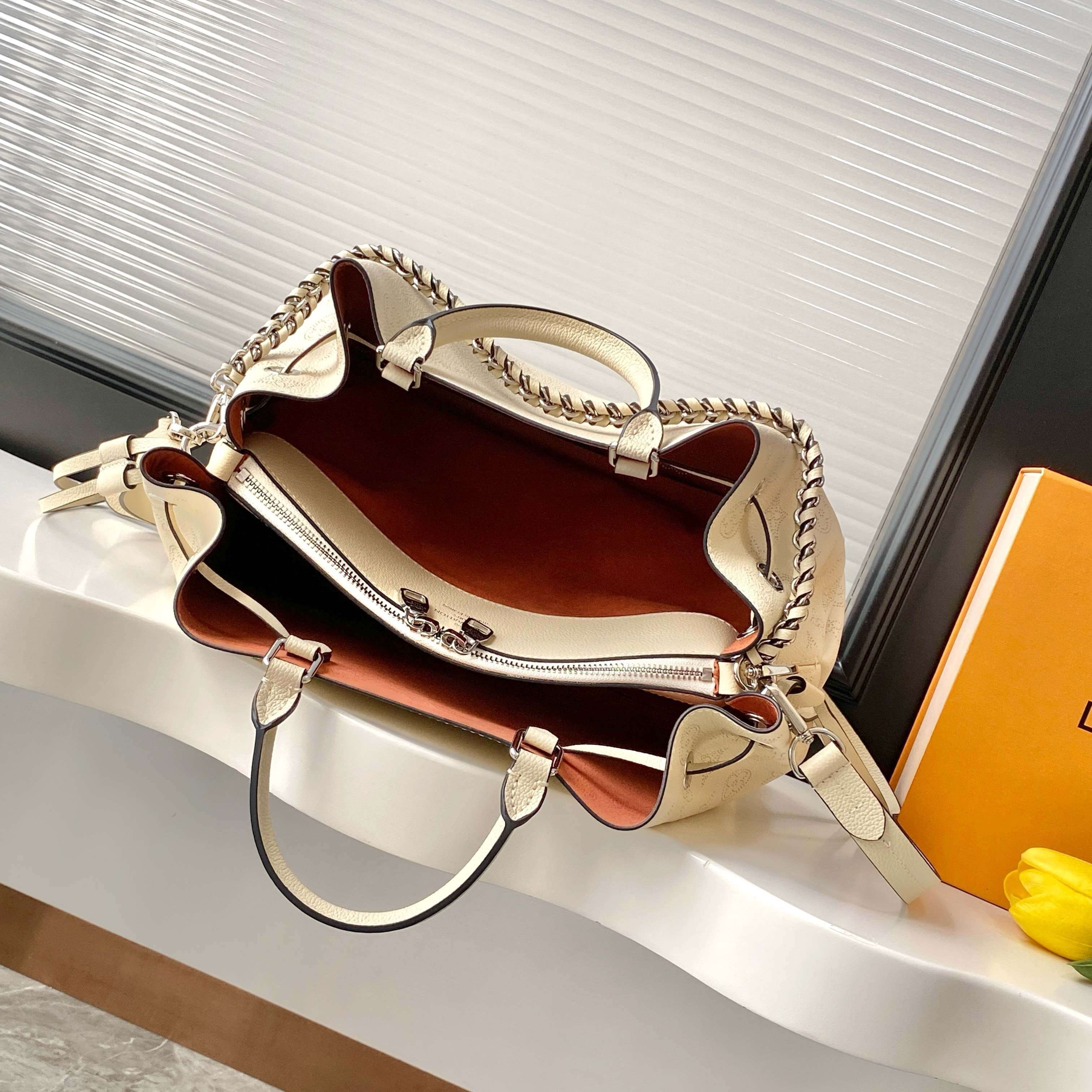 Louis Vuitton Bella Tote Bag in Galet Mahina Perforated Calfskin - Image 7