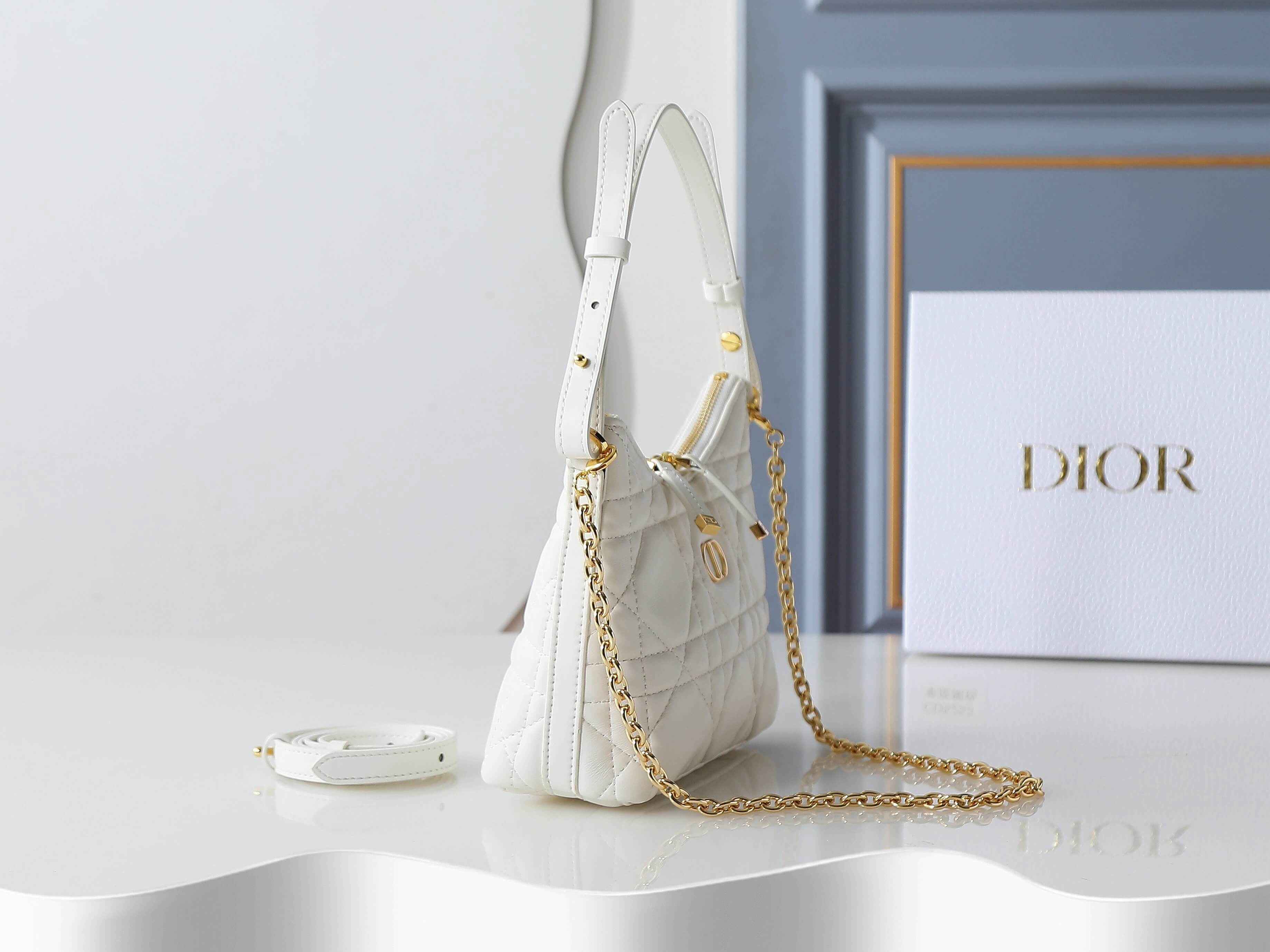 Dior Miss Caro Diorling Mini Bag in Latte Macrocannage Lambskin - Image 6
