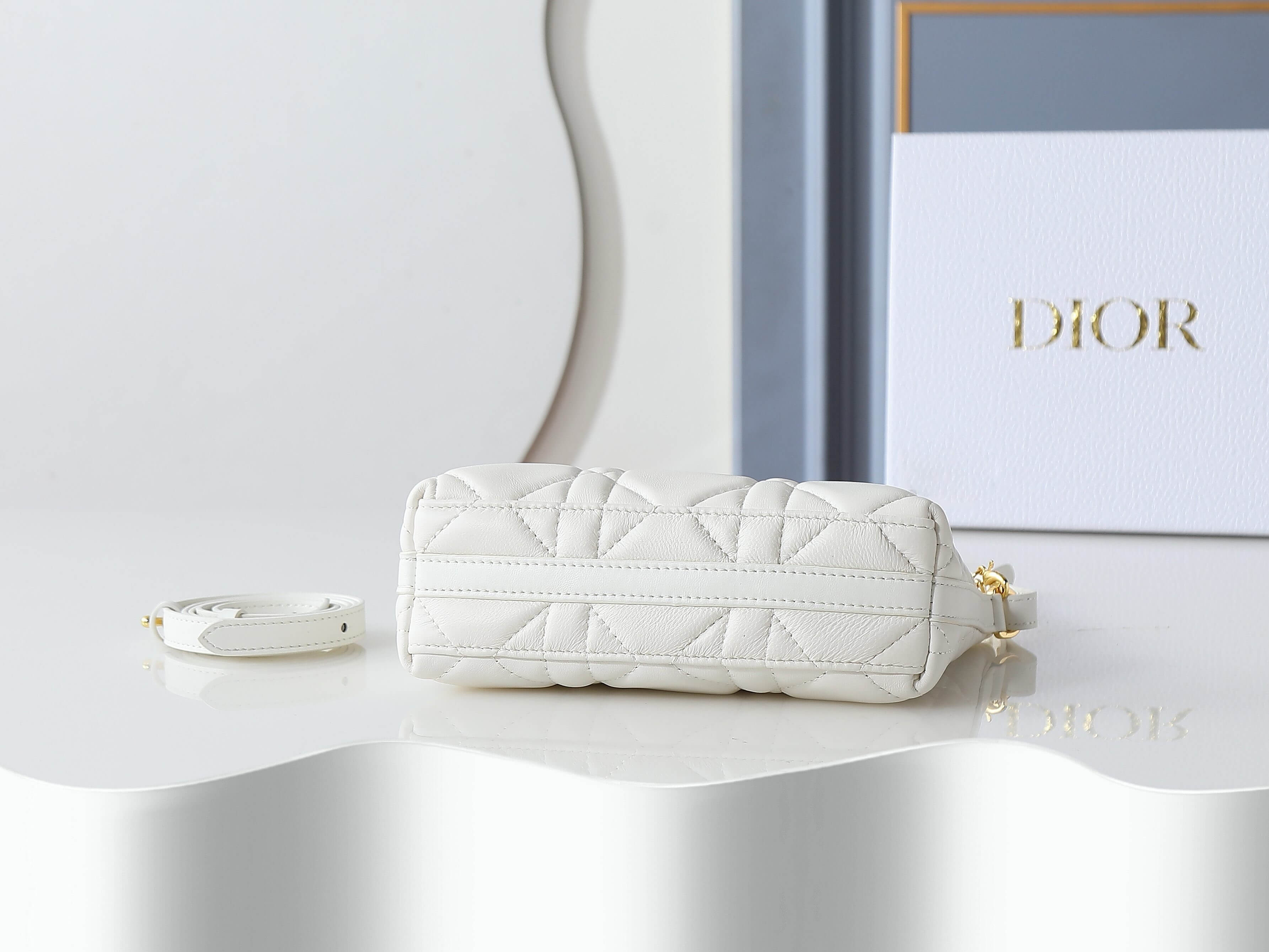 Dior Miss Caro Diorling Mini Bag in Latte Macrocannage Lambskin - Image 4