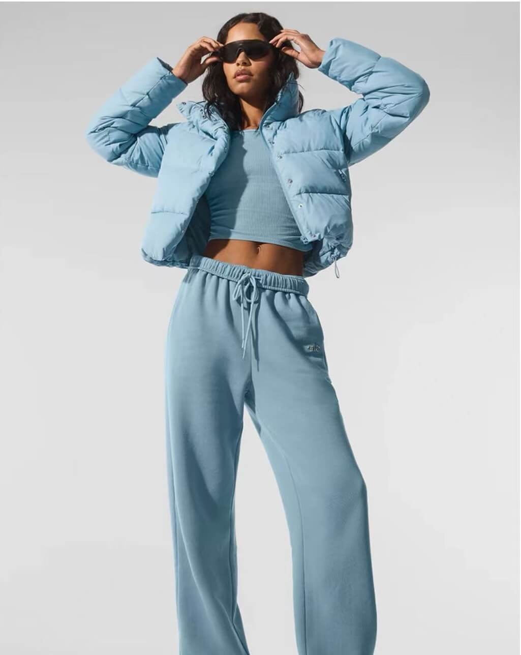 Alo Yoga Cropped Puffer Jacket – Light Blue - Image 14