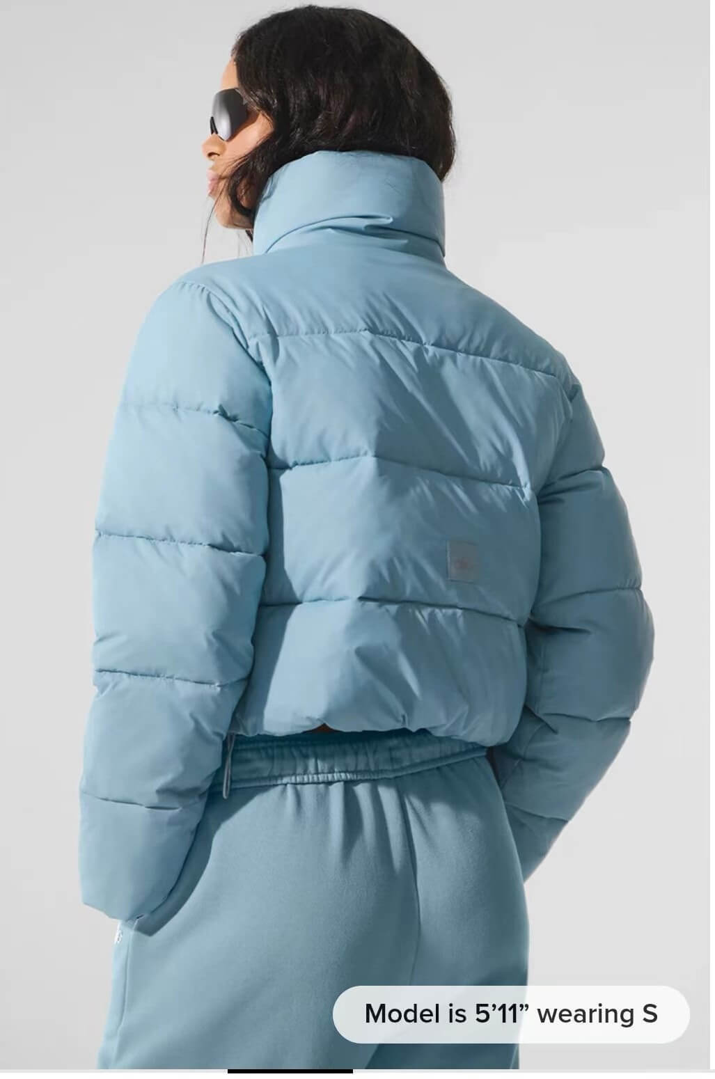 Alo Yoga Cropped Puffer Jacket – Light Blue - Image 10
