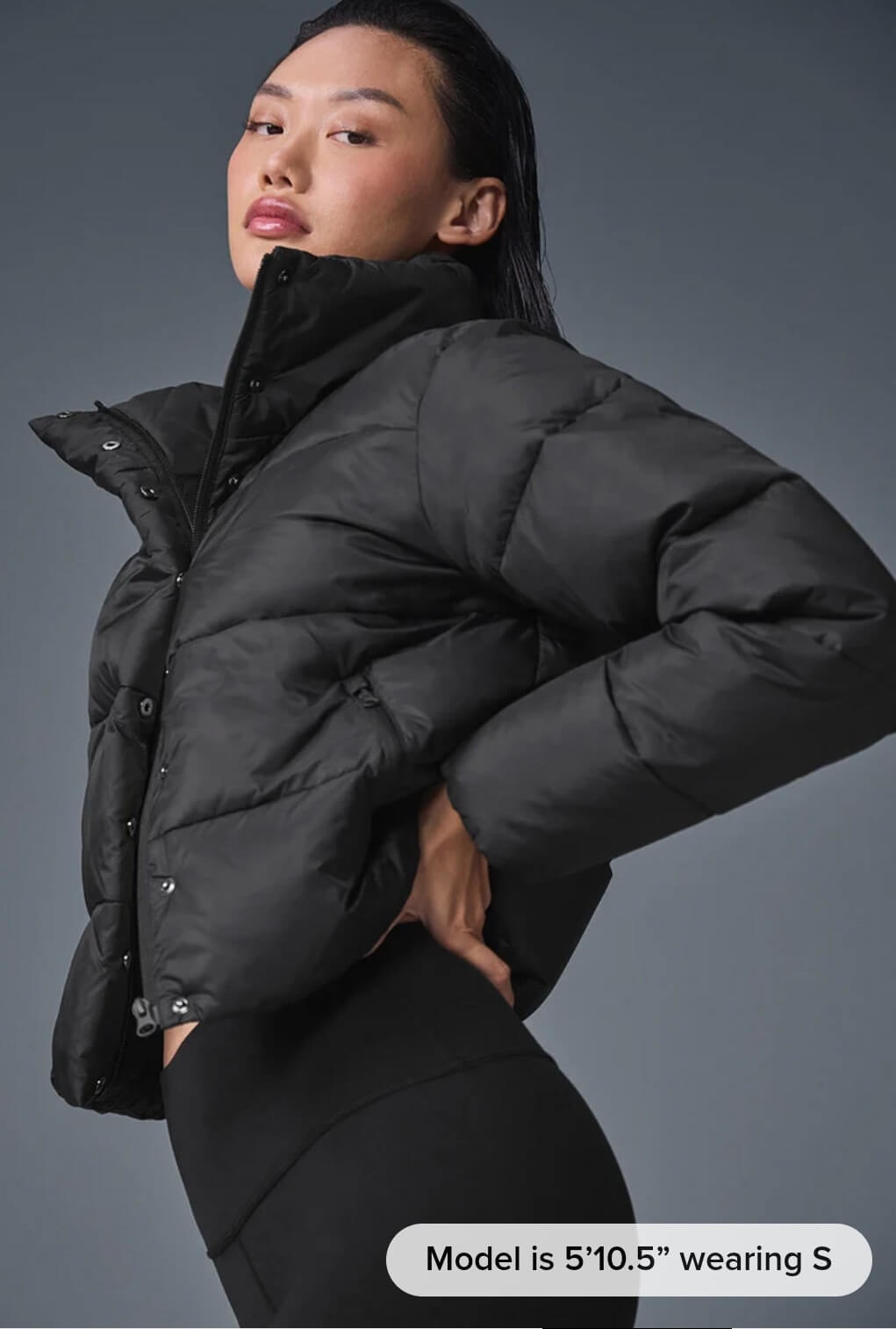 Alo Yoga Cropped Puffer Jacket – Black - Image 7