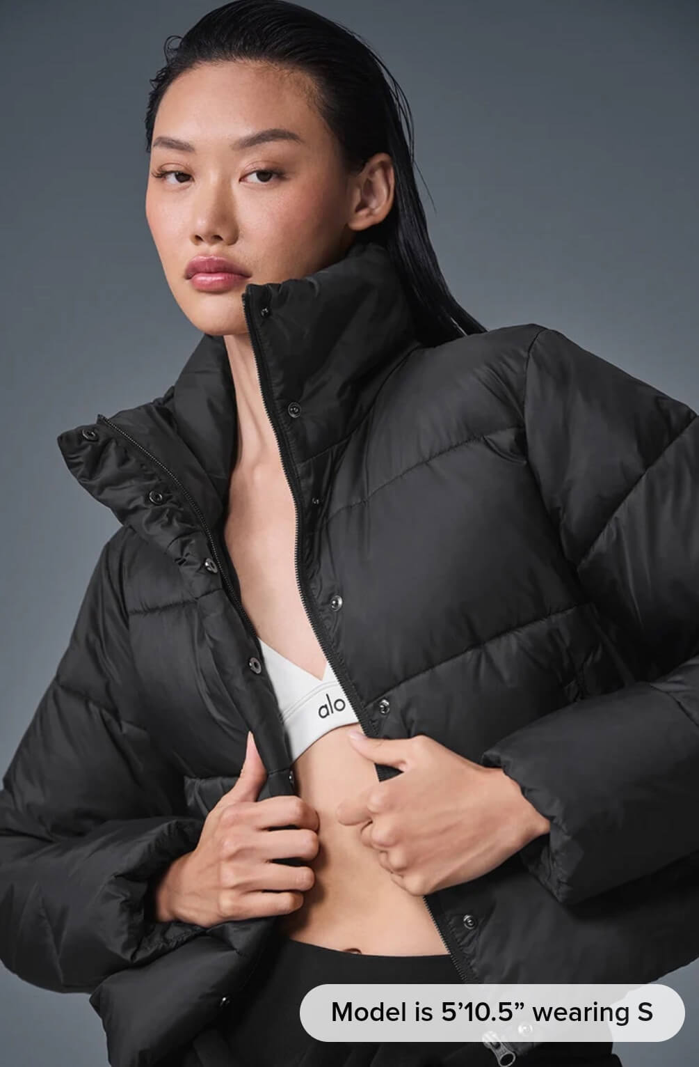 Alo Yoga Cropped Puffer Jacket – Black - Image 8