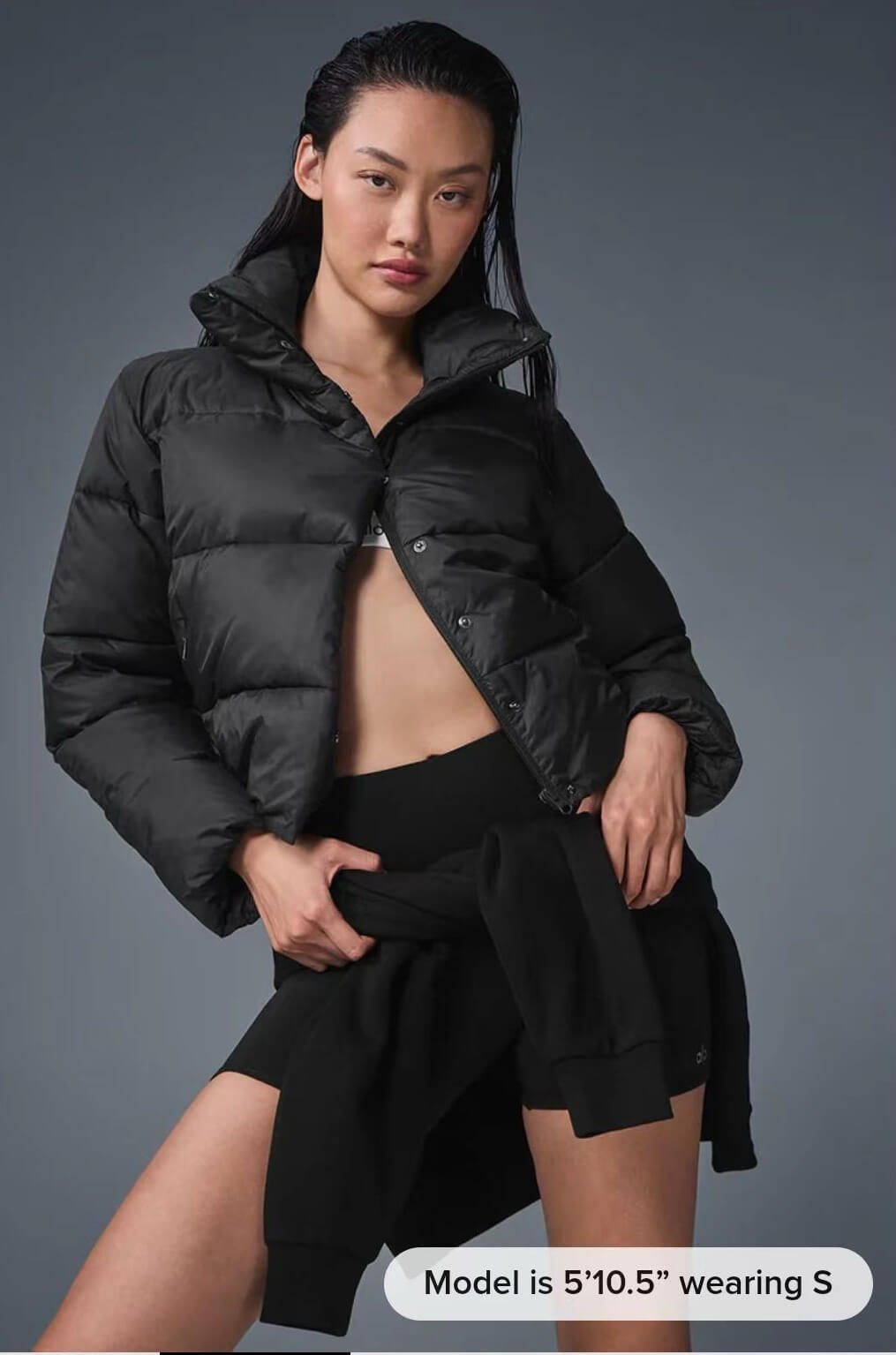 Alo Yoga Cropped Puffer Jacket – Black - Image 9