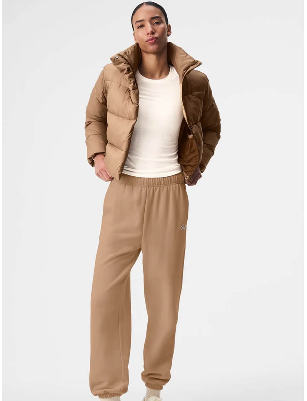 Alo Yoga Cropped Puffer Jacket – Brown - Image 10