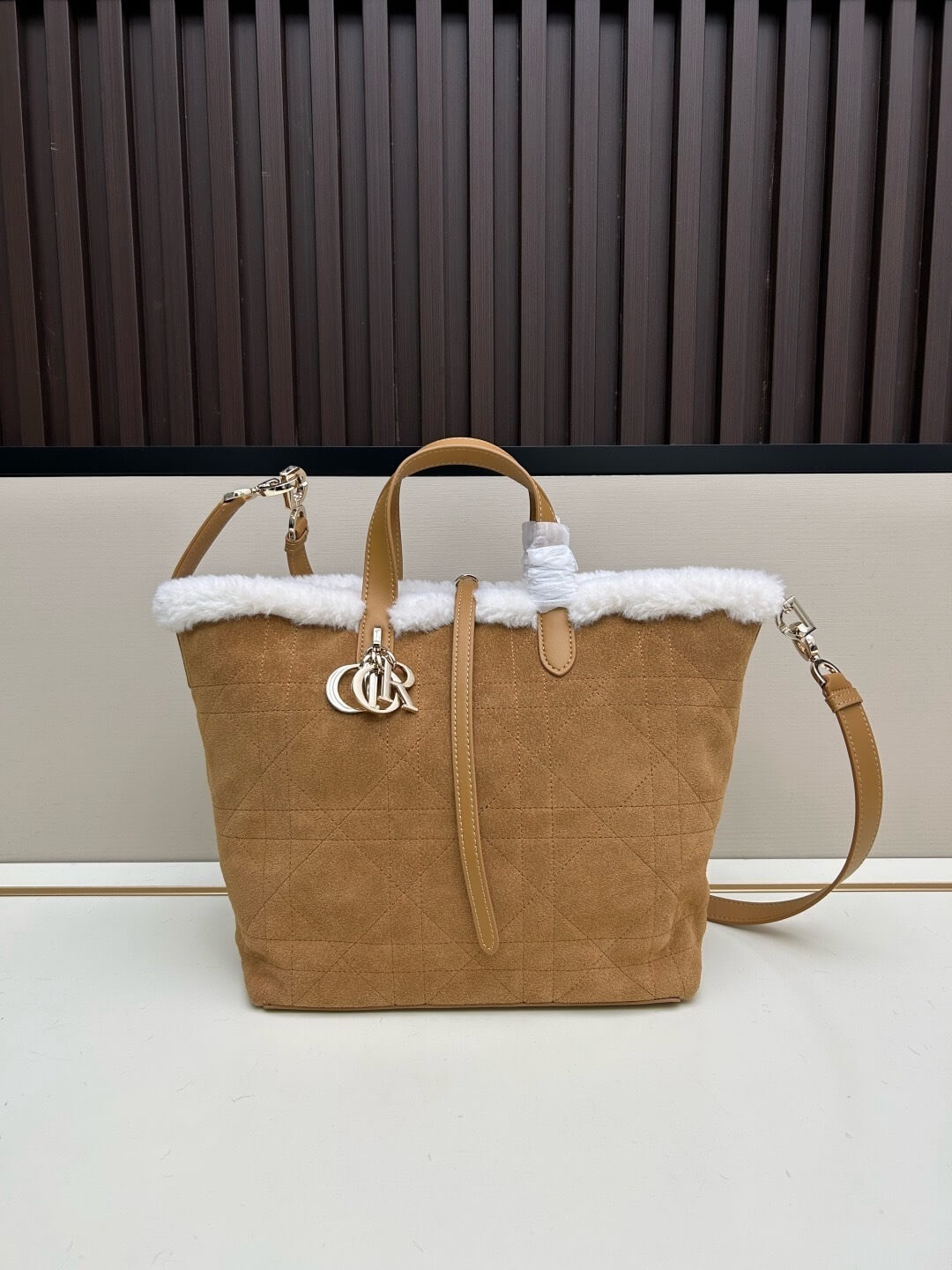Dior Toujours Macrocannage Mouton & Leather Bag – Brown