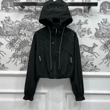 Louis Vuitton Cropped Monogram Windbreaker – Black
