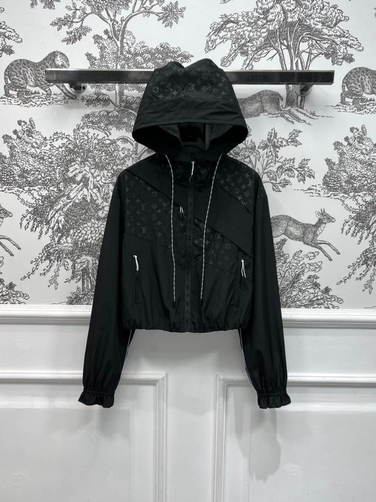 Louis Vuitton Cropped Monogram Windbreaker – Black