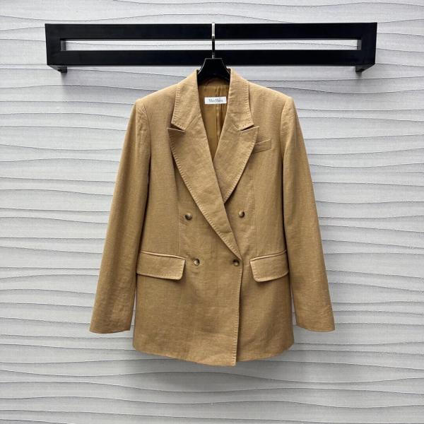Max Mara Double-Breasted Blazer – Camel