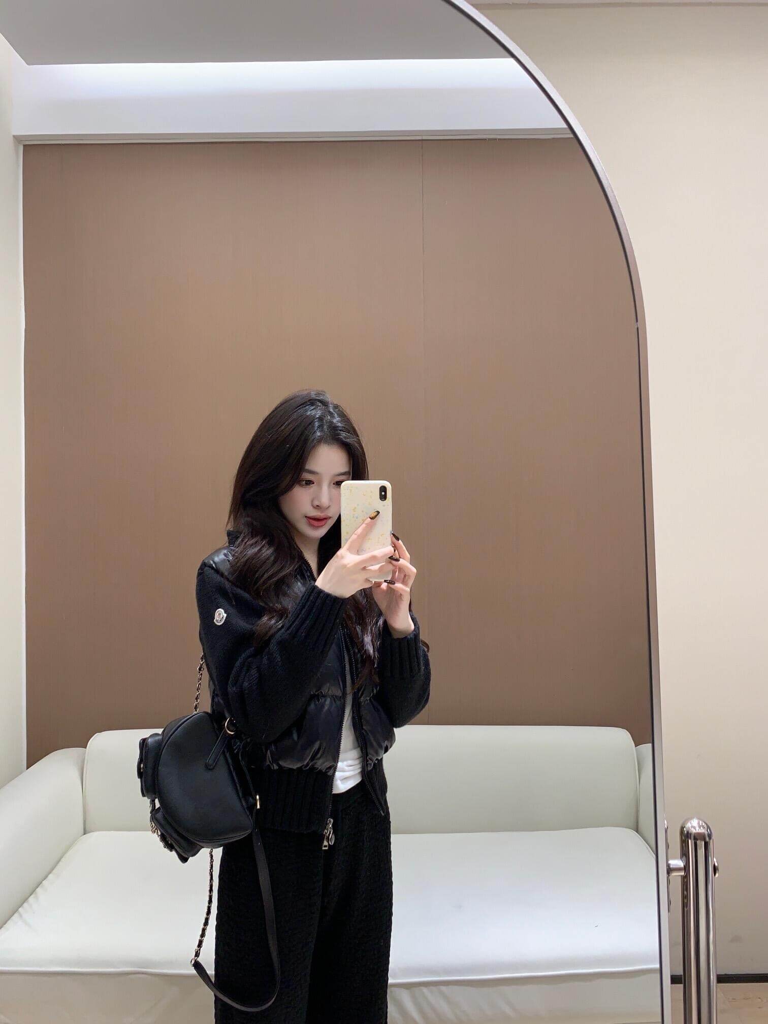 Moncler Cardigan Knit Puffer Jacket in Black - Image 2