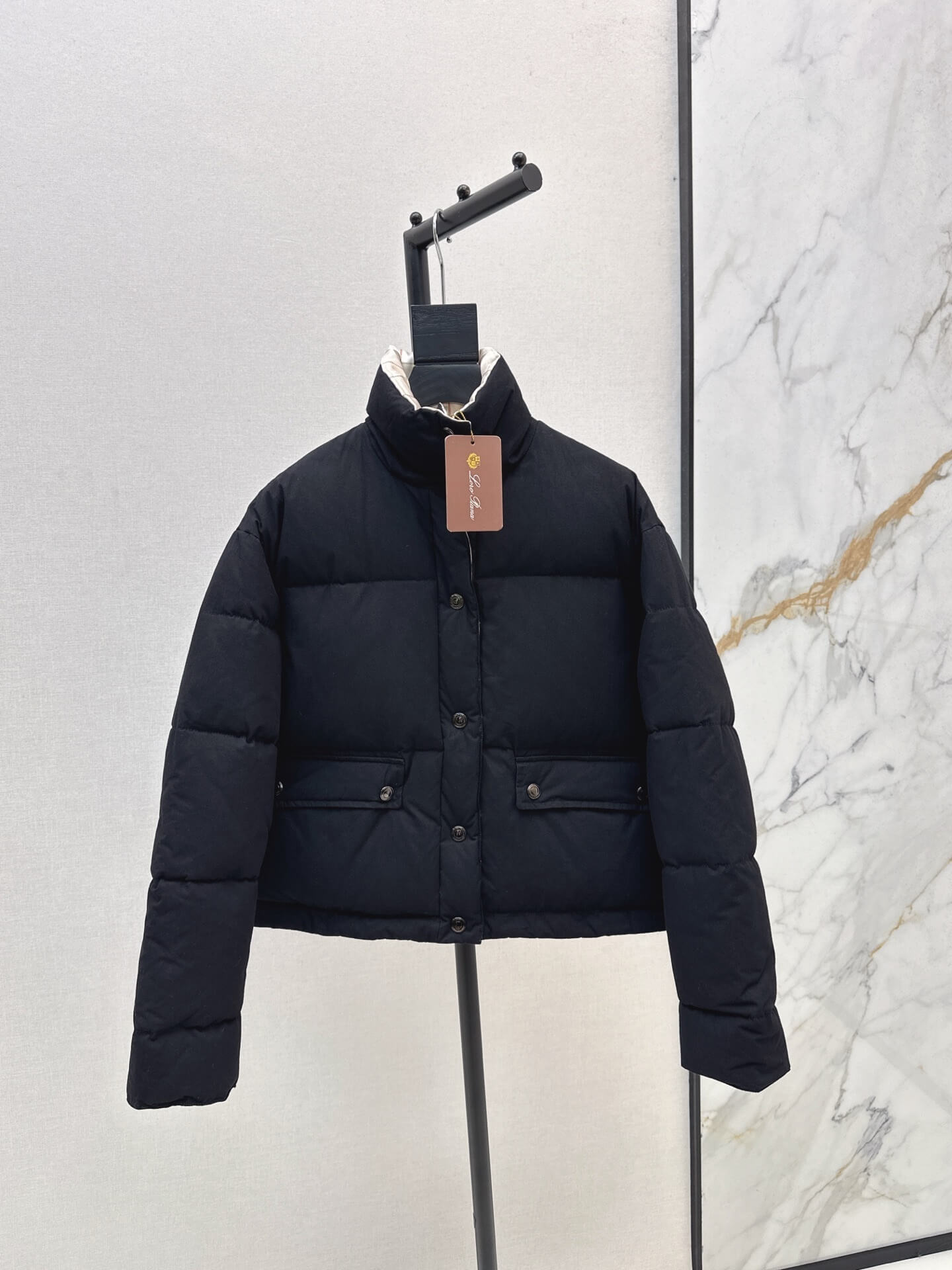 Loro Piana Cropped Puffer Women’s Down Jacket – Black