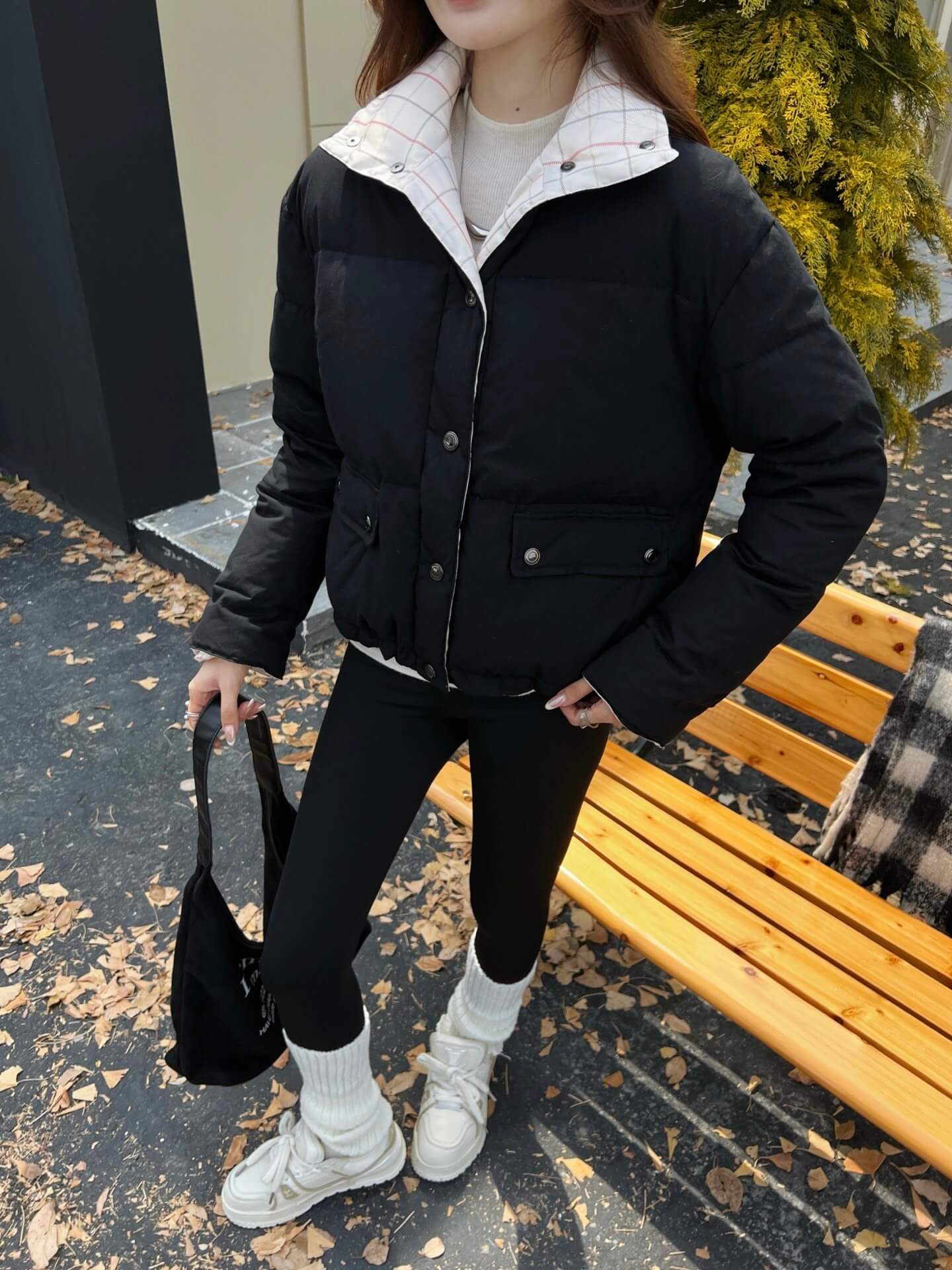 Loro Piana Cropped Puffer Women’s Down Jacket – Black - Image 11