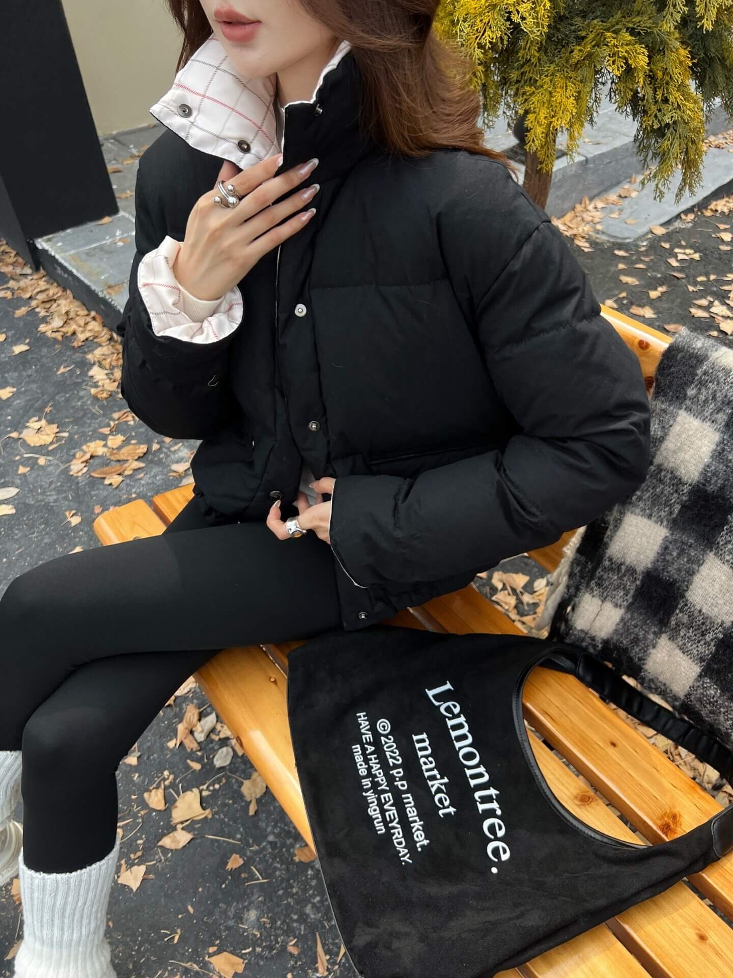 Loro Piana Cropped Puffer Women’s Down Jacket – Black - Image 14