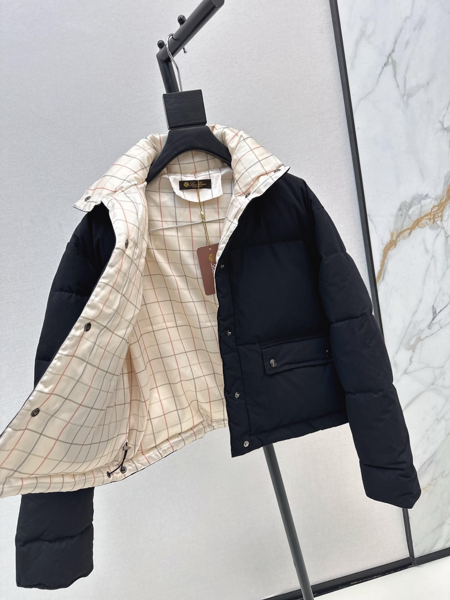 Loro Piana Cropped Puffer Women’s Down Jacket – Black - Image 6