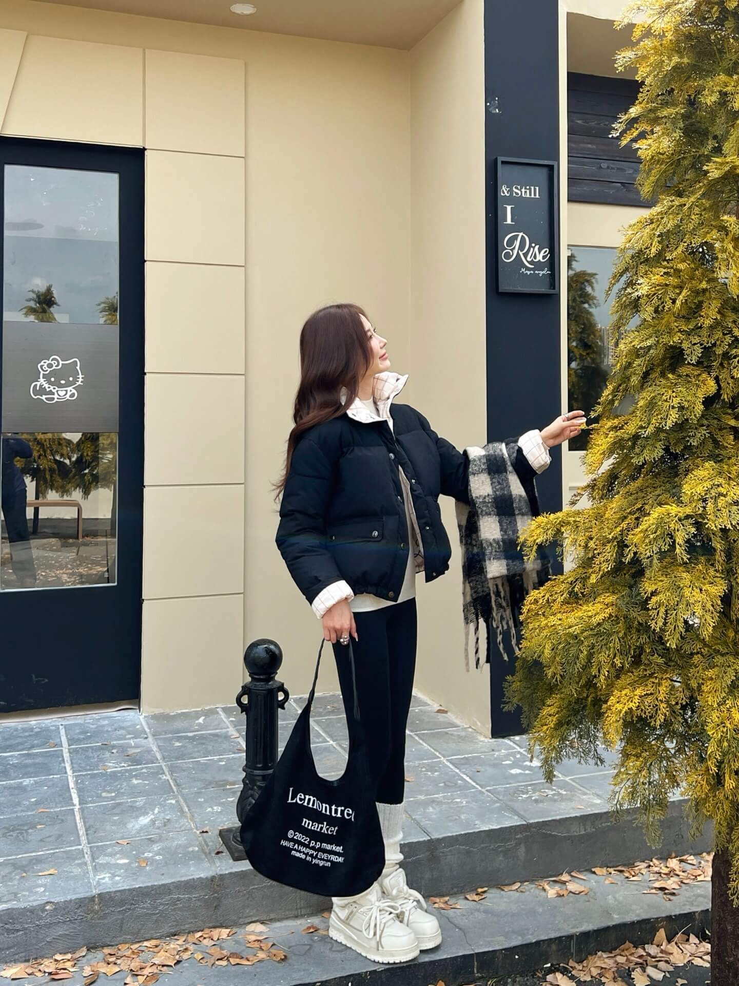 Loro Piana Cropped Puffer Women’s Down Jacket – Black - Image 8