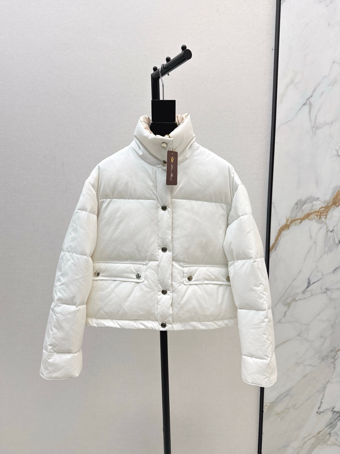 Loro Piana Jiama Cropped Puffer Women’s Down Jacket – White
