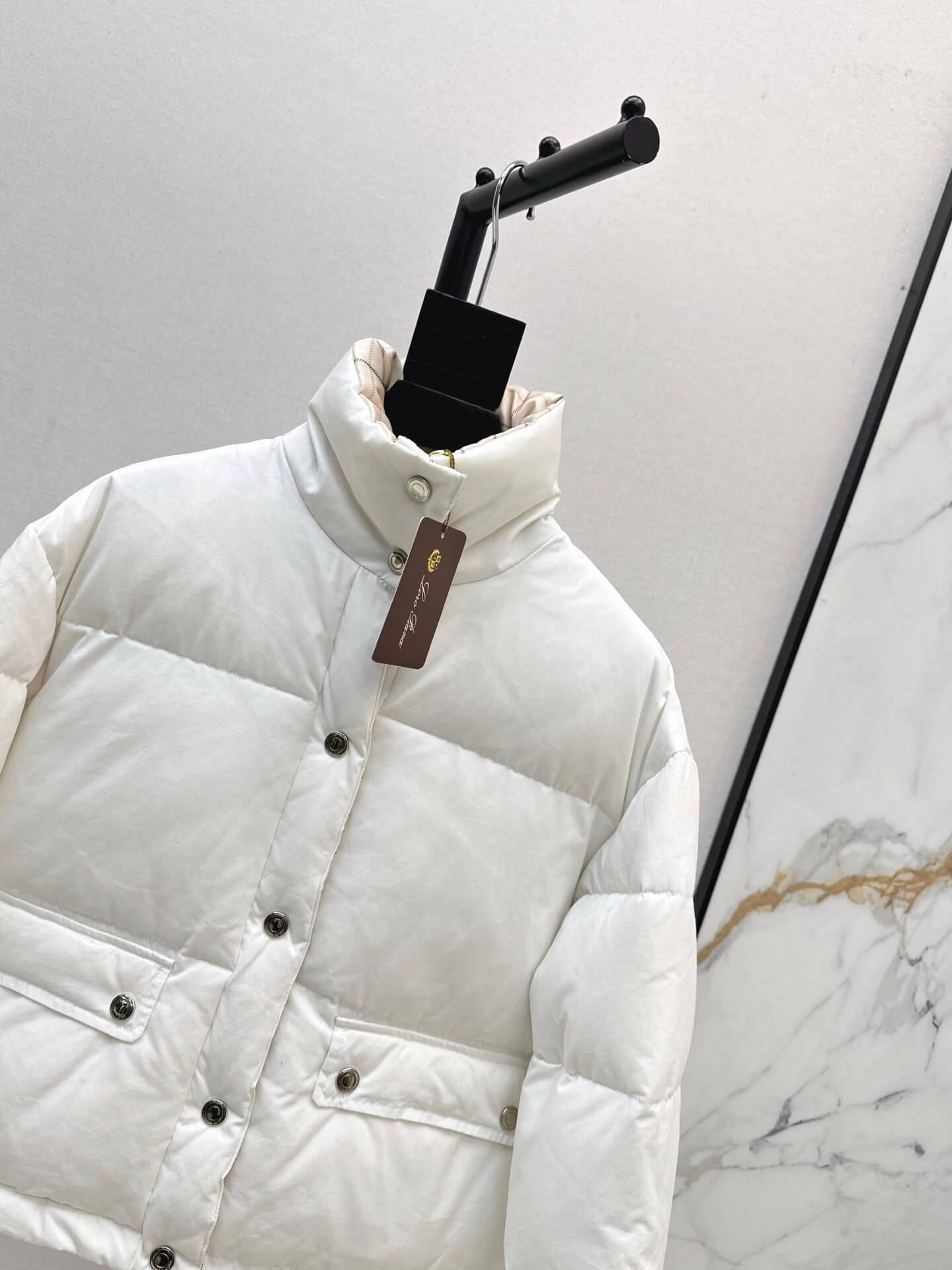 Loro Piana Jiama Cropped Puffer Women’s Down Jacket – White - Image 3