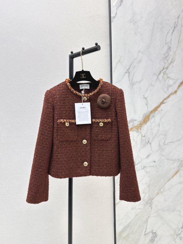 Celine Marco Women’s Brown Tweed Cropped Jacket