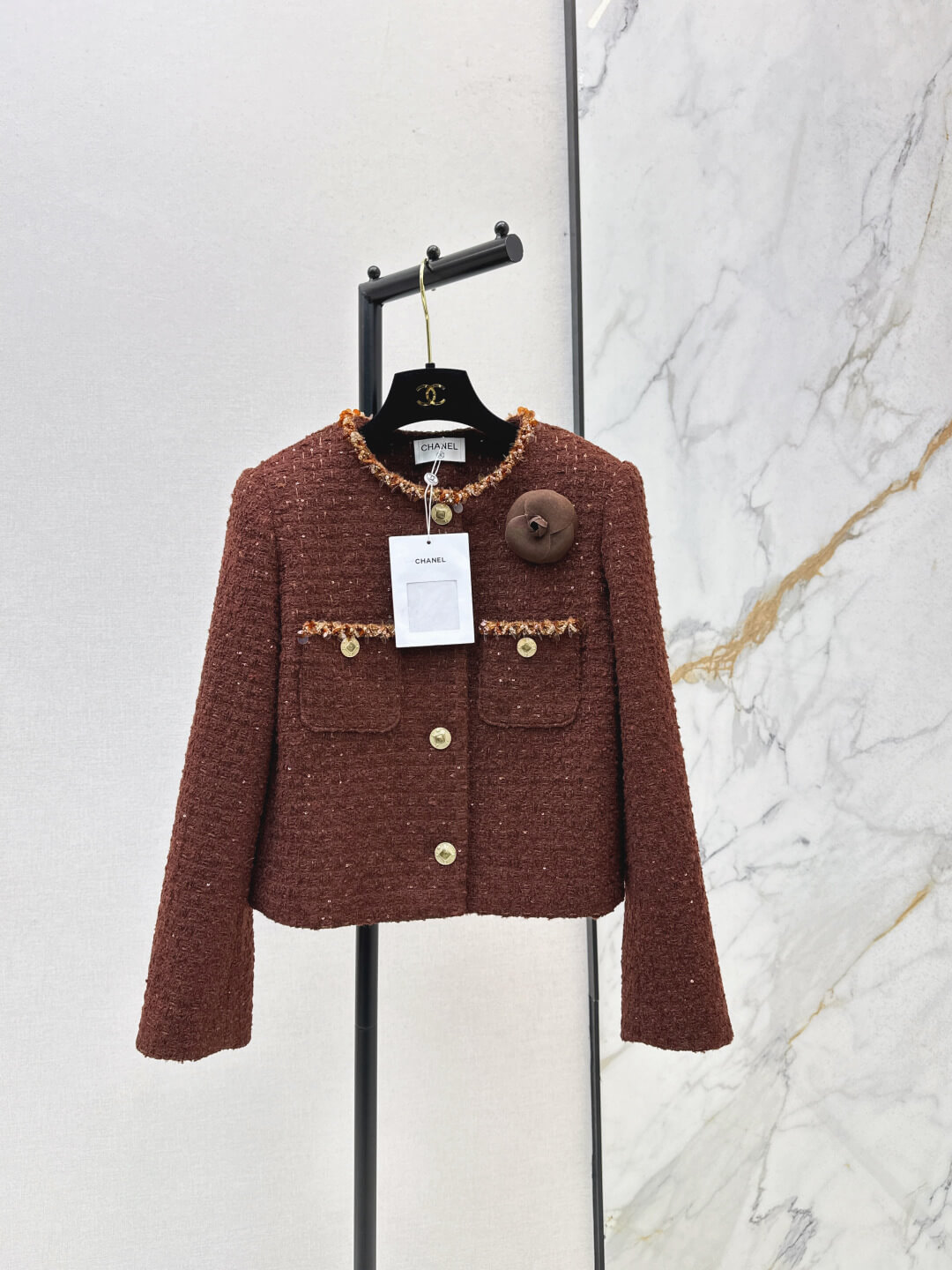 Celine Marco Women’s Brown Tweed Cropped Jacket