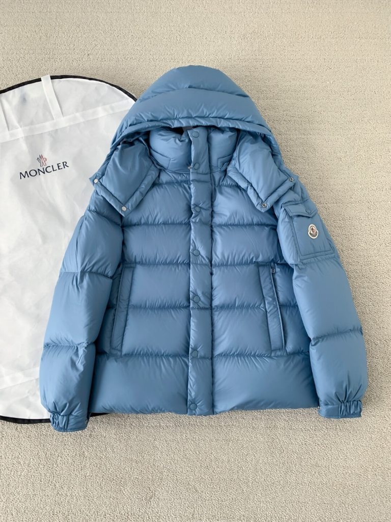 Moncler Maya Hooded Down Jacket – Light Blue