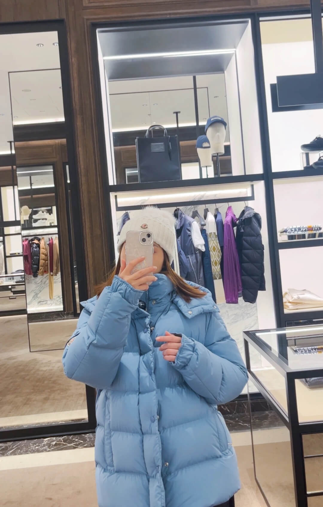 Moncler Maya Hooded Down Jacket – Light Blue - Image 11
