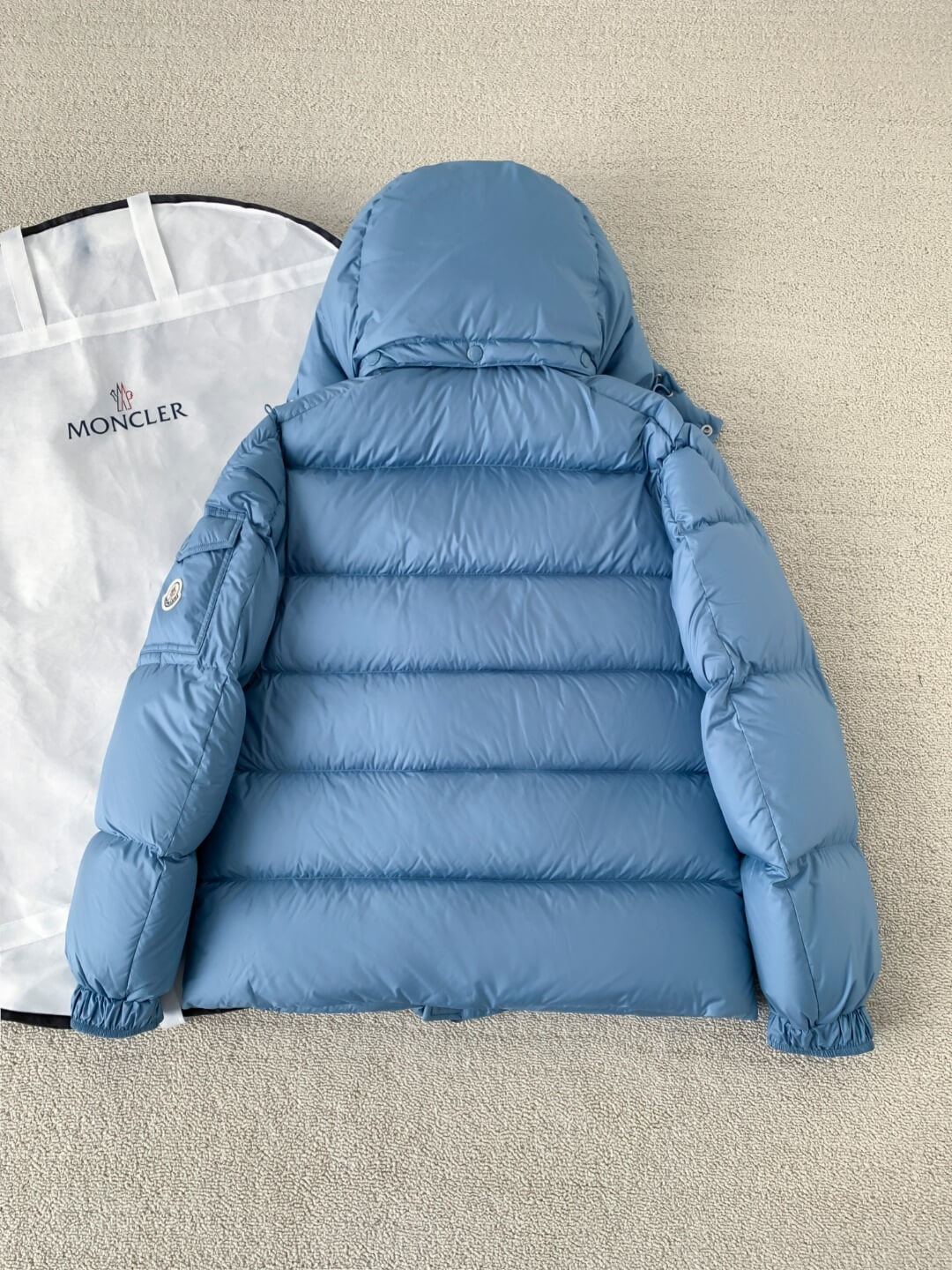 Moncler Maya Hooded Down Jacket – Light Blue - Image 4
