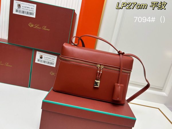 Loro Piana Extra Pocket L27 Handbag in Brown Leather