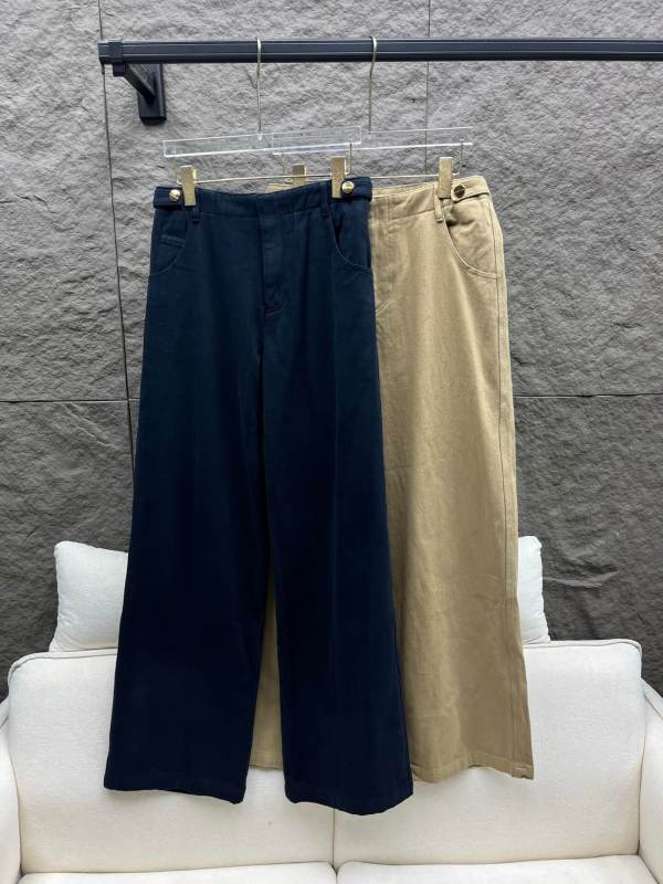 Miu Miu Wide Leg Chino Pants in  Black/ Khaki