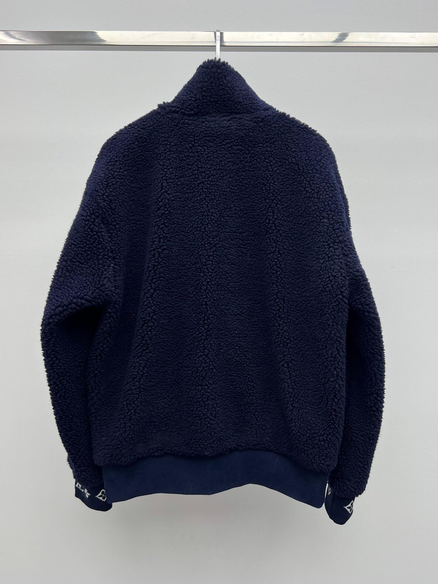 Louis Vuitton Leather Patch Fleece Blouson Jacket - Image 5