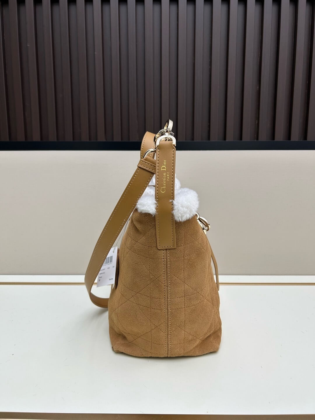 Dior Toujours Macrocannage Mouton & Leather Bag – Brown - Image 3