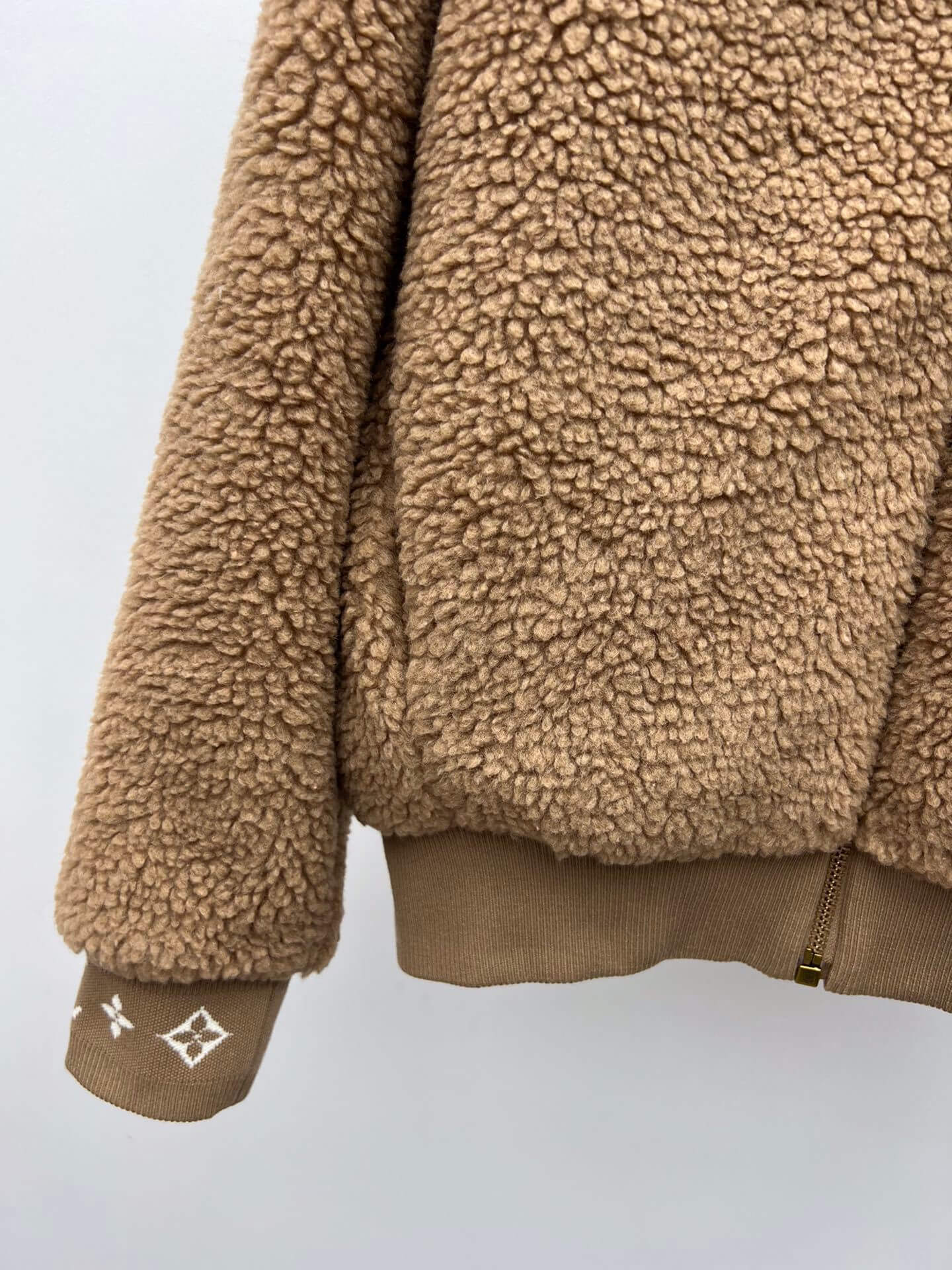 Louis Vuitton Leather Patch Fleece Blouson Jacket - Image 13