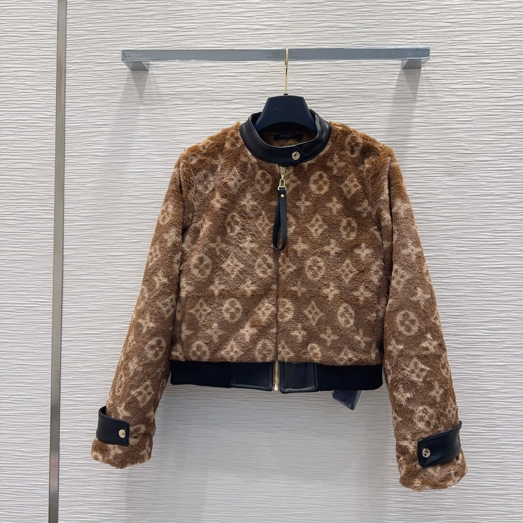 Louis Vuitton Monogram Fleece Jacket – Black/Grey - Image 8