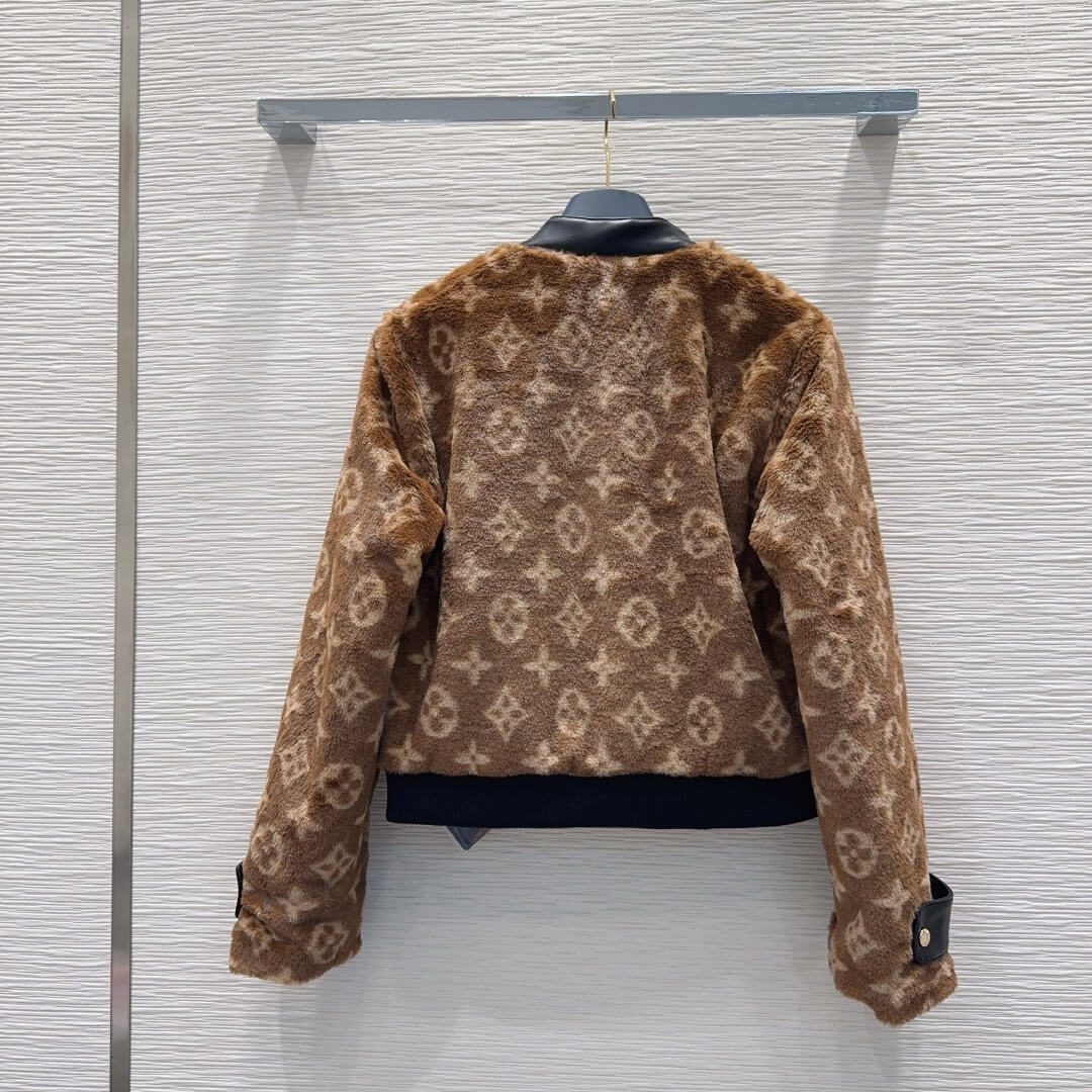 Louis Vuitton Monogram Fleece Jacket – Black/Grey - Image 9