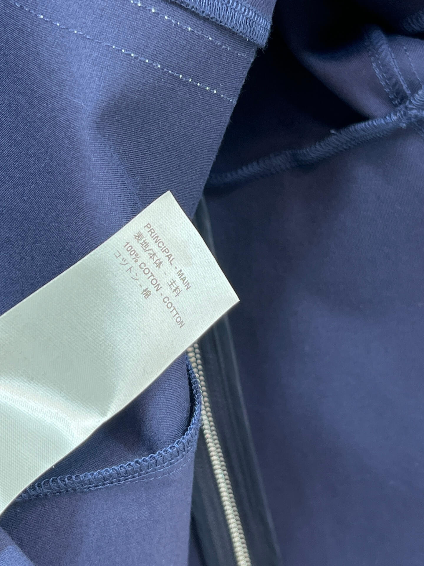 Louis Vuitton Contrast Stitch Zip-Up Hooded Parka – Navy with White Topstitch - Image 8