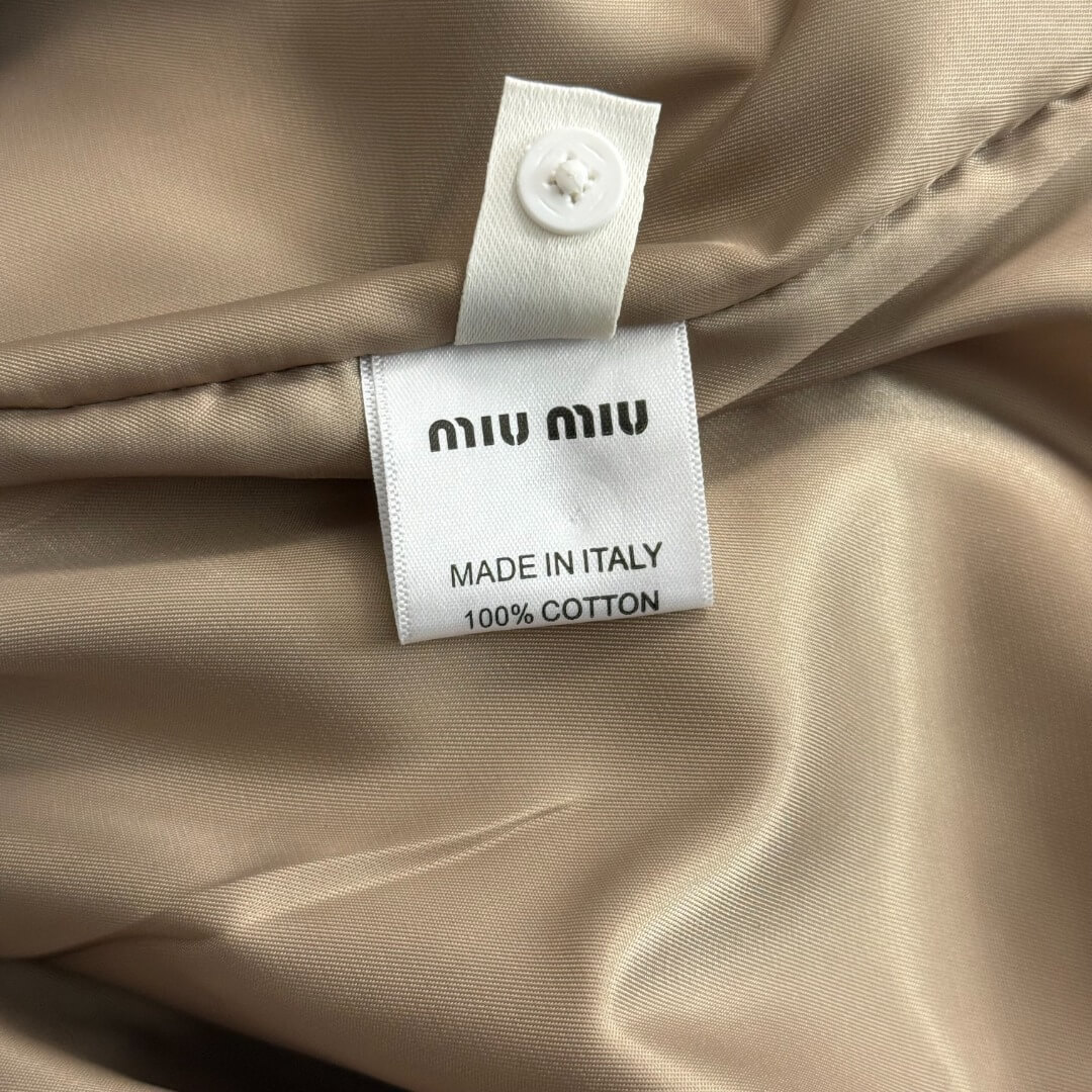 Miu Miu Vichy Plaid Hooded Trench Coat – Camel & Brown - Image 3