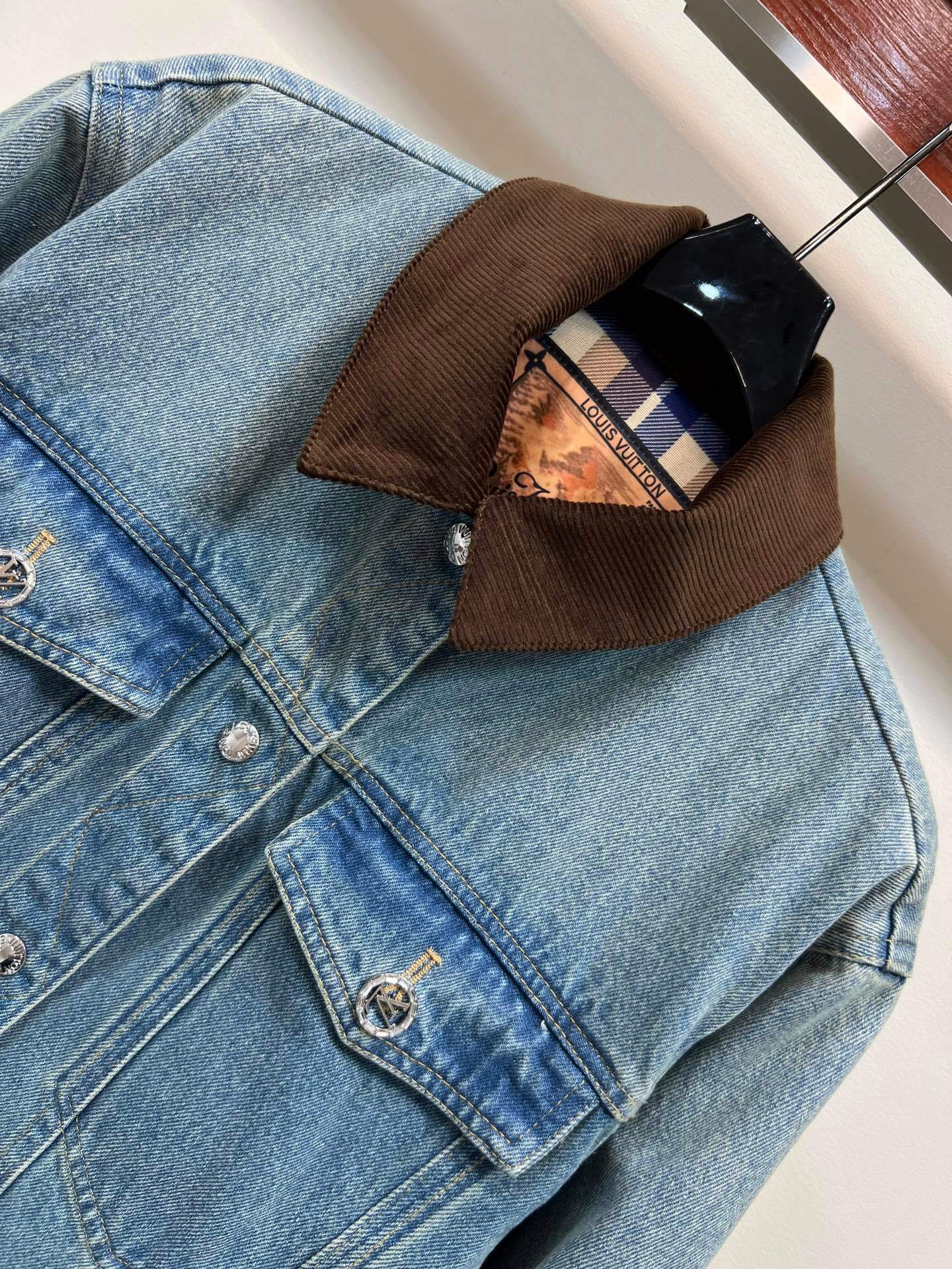 Louis Vuitton Corduroy Collar Denim Jacket – Light Blue - Image 7