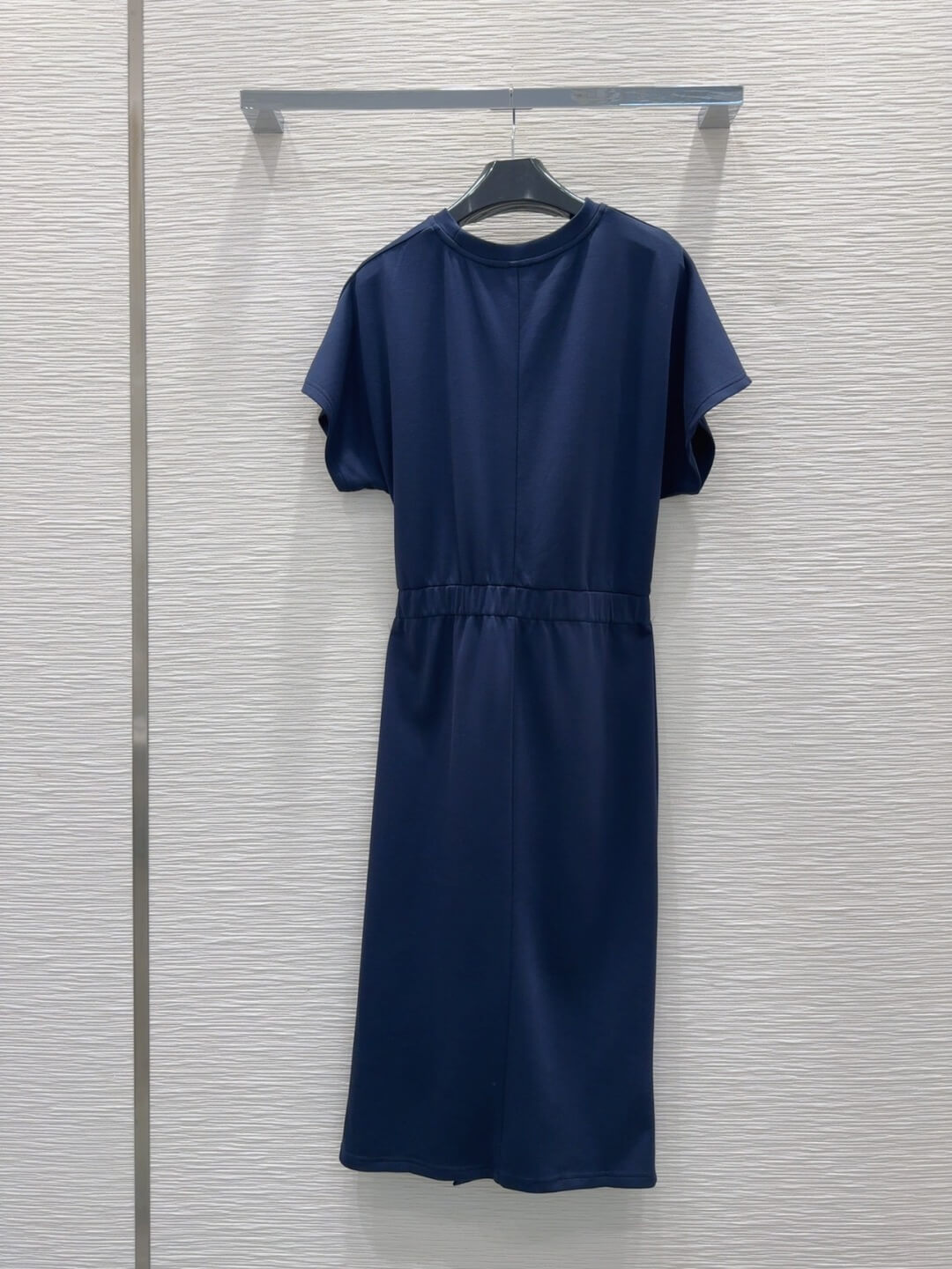 Celine Navy Blue Knot-Detail Cotton Jersey Dress - Image 4