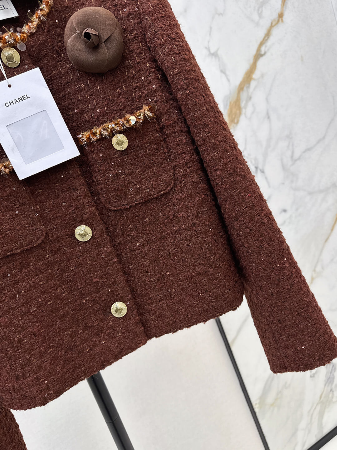 Celine Marco Women’s Brown Tweed Cropped Jacket - Image 6
