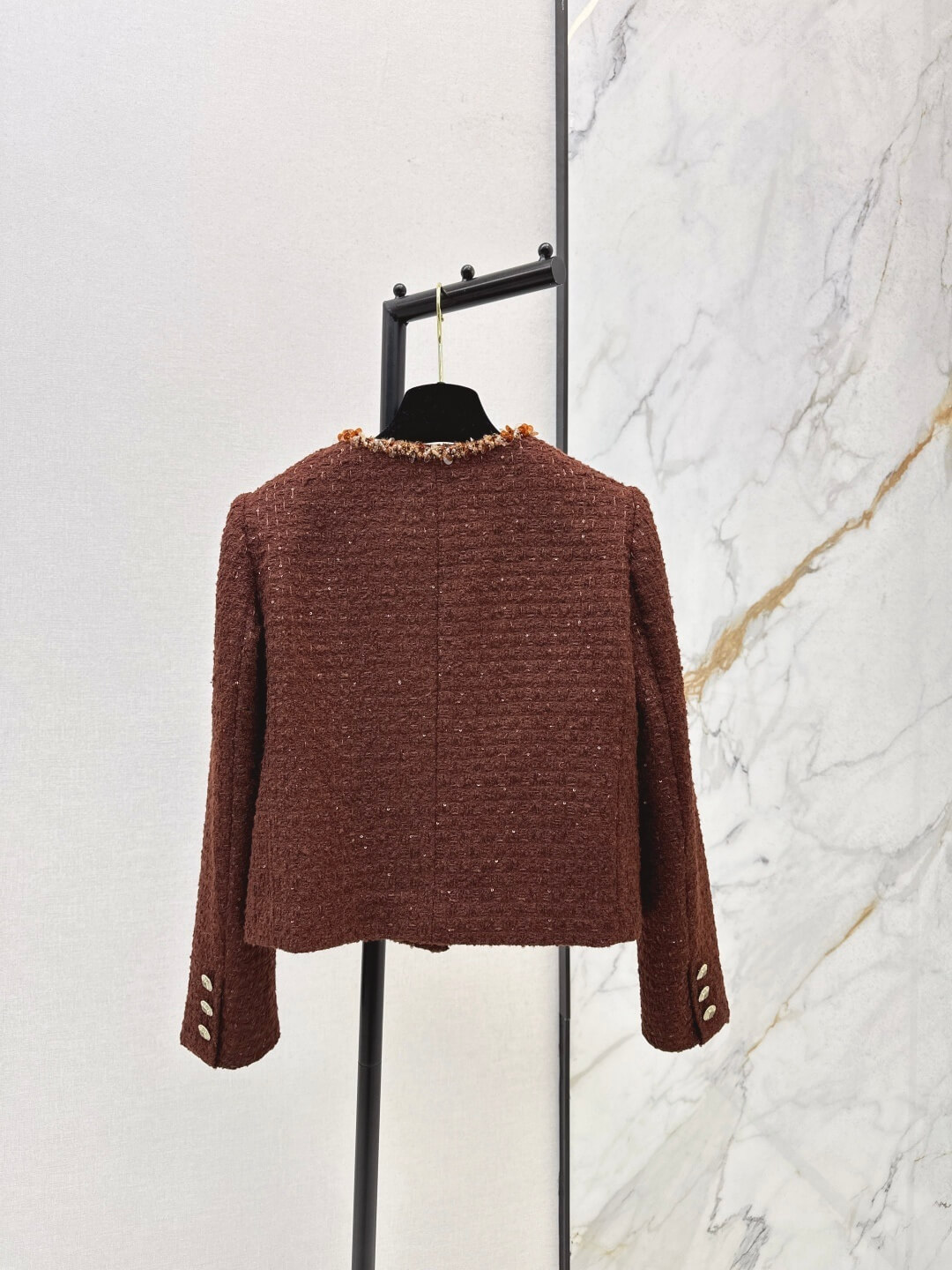 Celine Marco Women’s Brown Tweed Cropped Jacket - Image 8