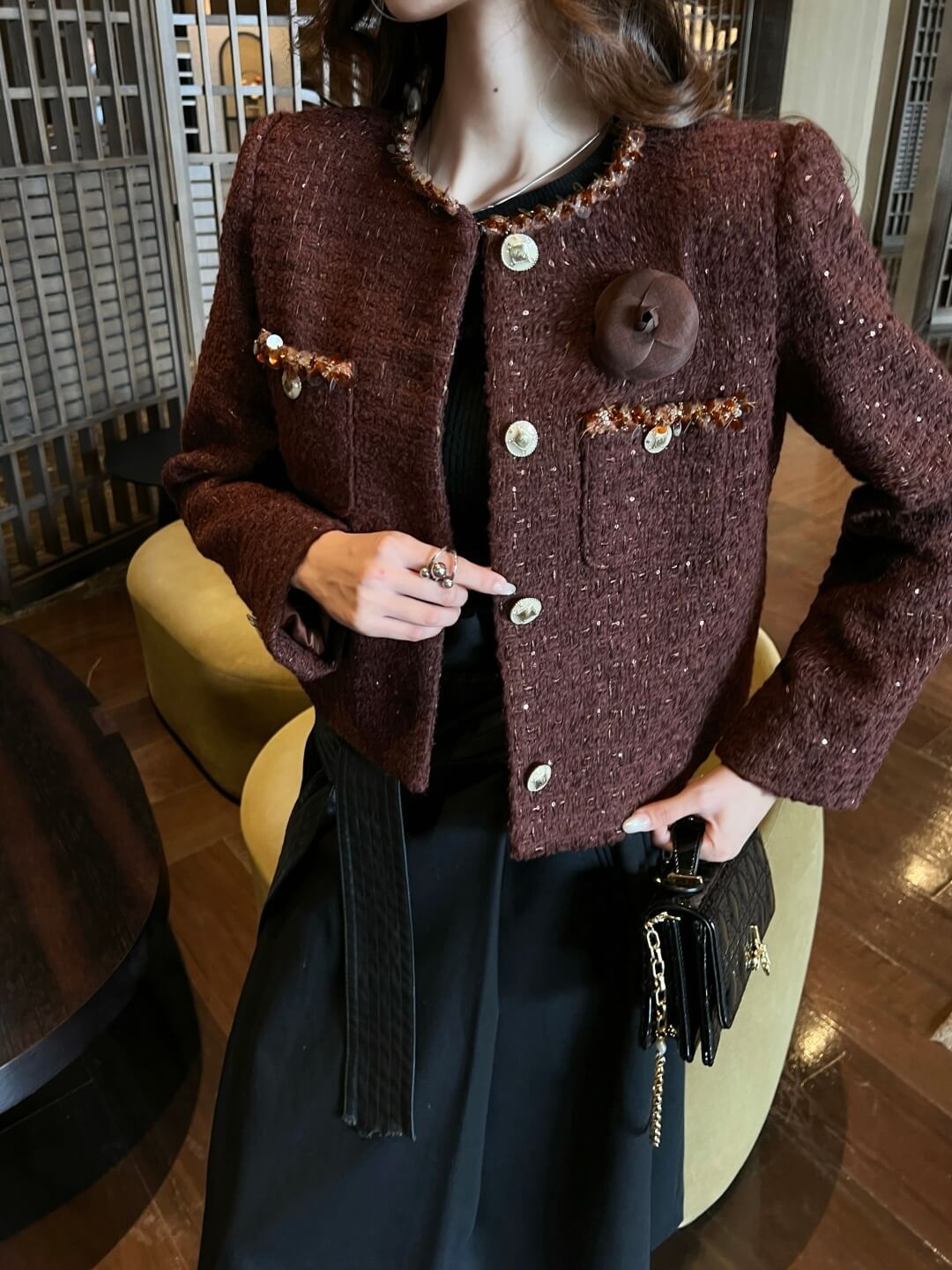 Celine Marco Women’s Brown Tweed Cropped Jacket - Image 11