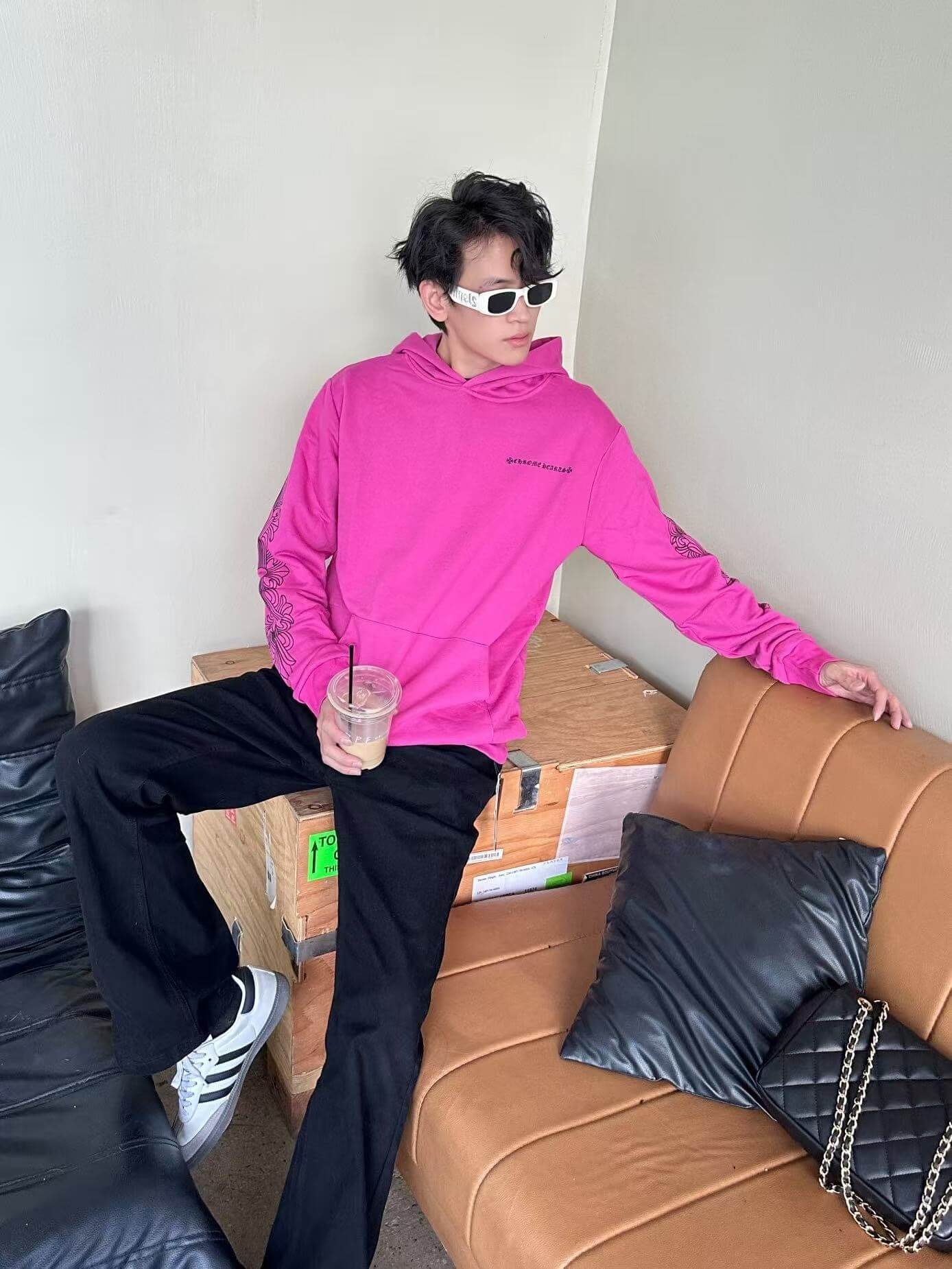 Chrome Hearts Matty Boy Spider Web Hoodie (Pink) - Image 12