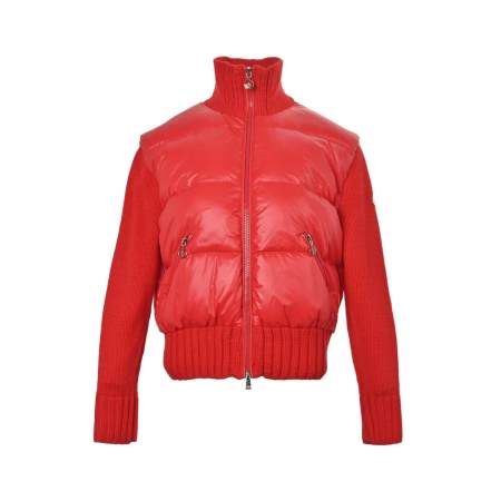 Moncler Cardigan Knit Puffer Jacket (Red)